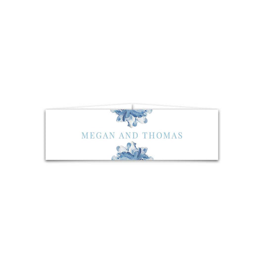Bridgerton Lake vintage inspired belly band with blue florals with white background