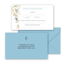 Bridgerton lake vintage floral card and blue envelope
