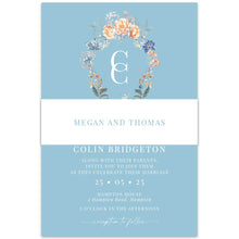 classic Bridgerton lake inspired belly band with florals and white background