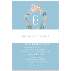 classic Bridgerton lake inspired belly band with florals and white background