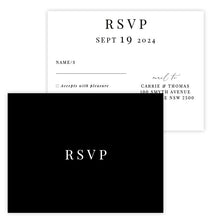 The Carrie, classic, modern RSVP postcard