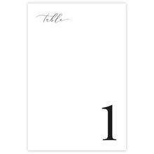 Classic black and white Table number card 