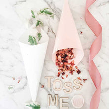 plain confetti cone toss with flower petals