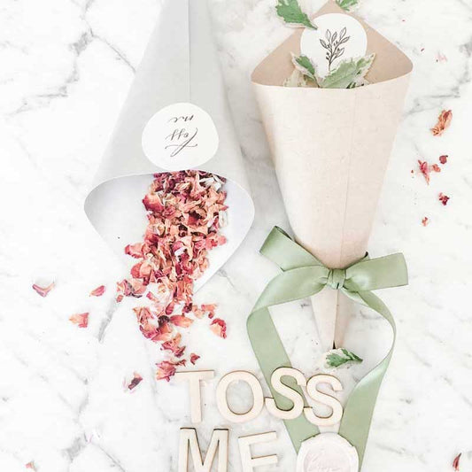 Confetti Cones with personalised sticker