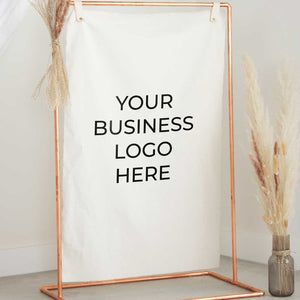 custom business fabric sign ready for logo