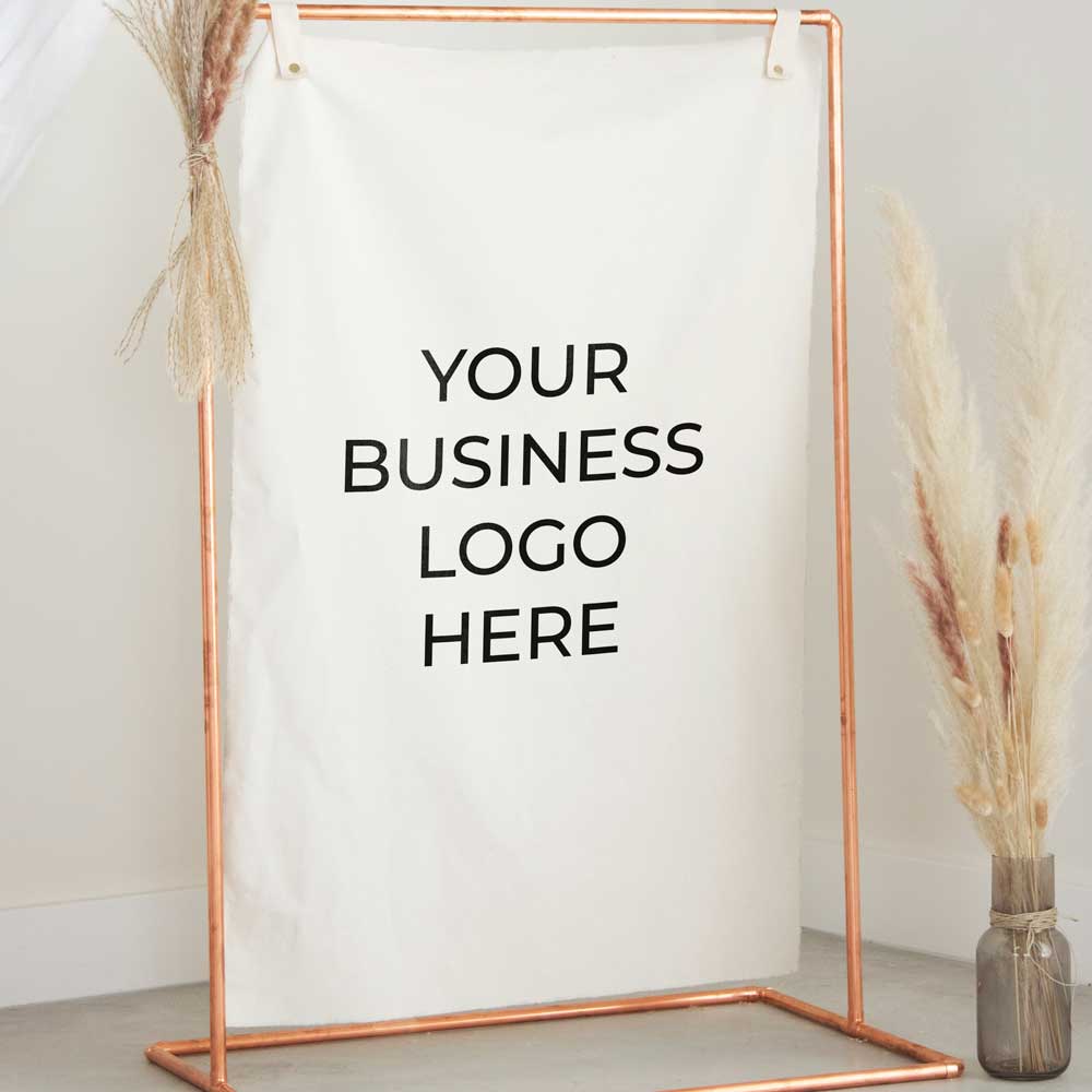 custom business fabric sign ready for logo