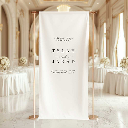 fabric wedding welcome sign