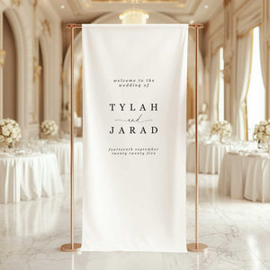 fabric wedding welcome sign