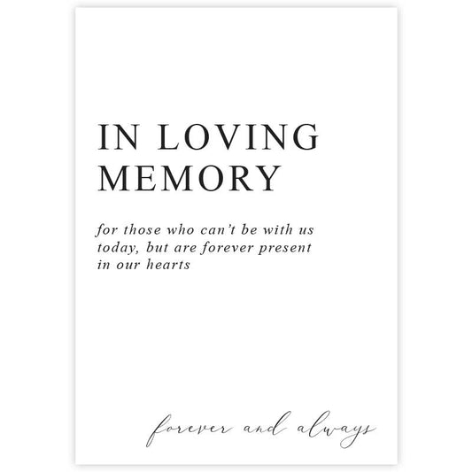 in loving memory sign classic artwork