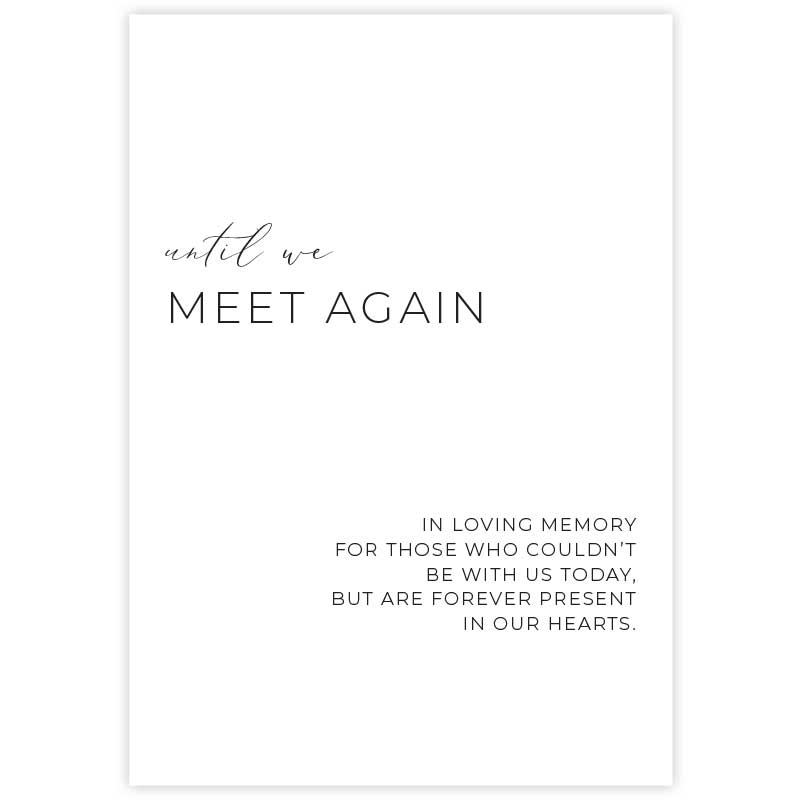until we meet again memorial sign artwork