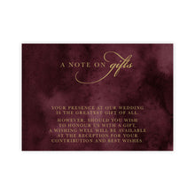 Marsala Flowers Collection wedding wishing well gift card with burgundy background