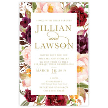 Marsala Flowers Frame - Wedding Inv