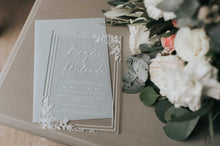 clear acrylic invitation floral rose border