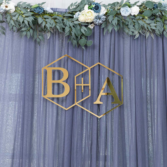 acrylic initials name plaque sign hexagon