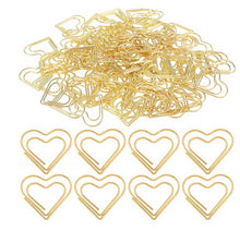 double heart gold paperclip group