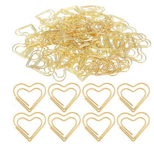 double heart gold paperclip group