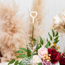 personalise heart shape gold acrylic drink stirrer