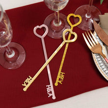 personalise heart shape acrylic drink stirrer group