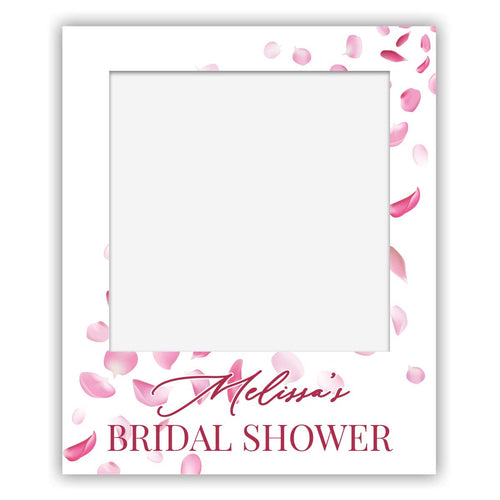 polaroid selfie sign pink petals bridal shower