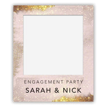 polaroid selfie sign - engagement - pink and gold glitter