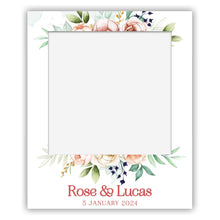polaroid selfie sign wedding engagement almond rose