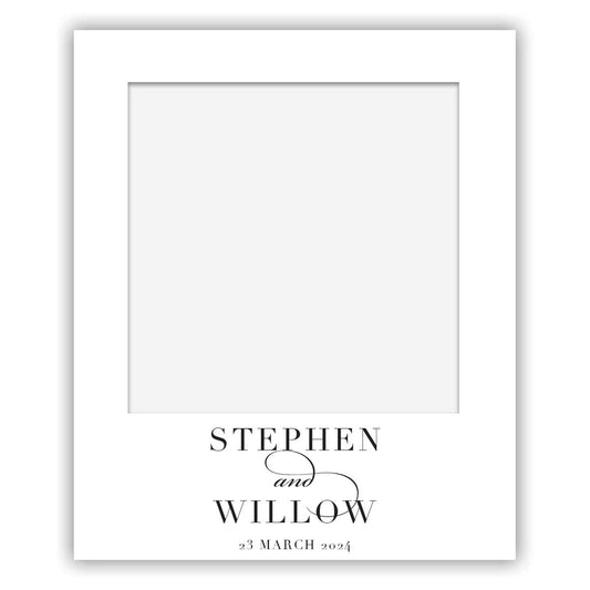polaroid selfie sign - elegant black and white