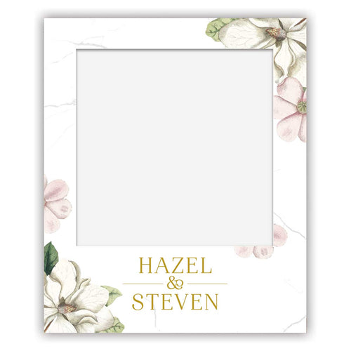 polaroid selfie sign - hazel - white pink and flowers wedding