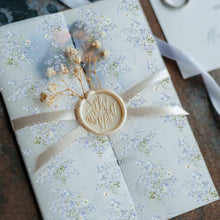 primrose spring floral vellum wrap invitation