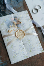 primrose spring floral vellum wrap invitation