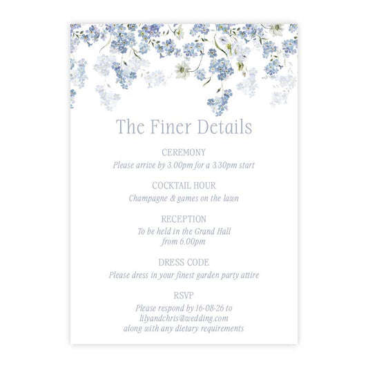 primrose spring details card with flowers on top