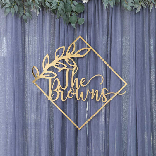 monogram acrylic name plaque sign rhombas shape