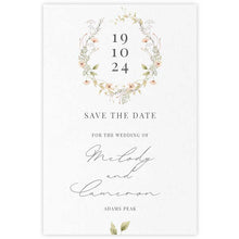 wild blooms peach save the date