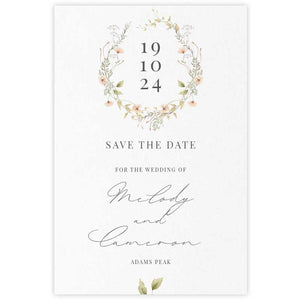 wild blooms peach save the date