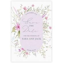 wild blooms pink save the date card