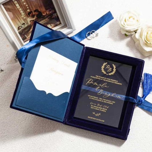 Velvet Wedding Invitation Box