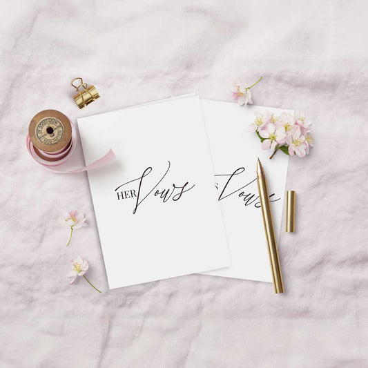 vow booklet in modern script fonts