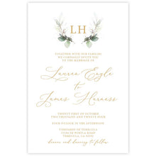 botanical leaf wedding invitation
