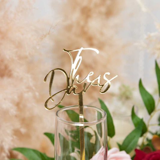 personalised acrylic drink stirrer closeup