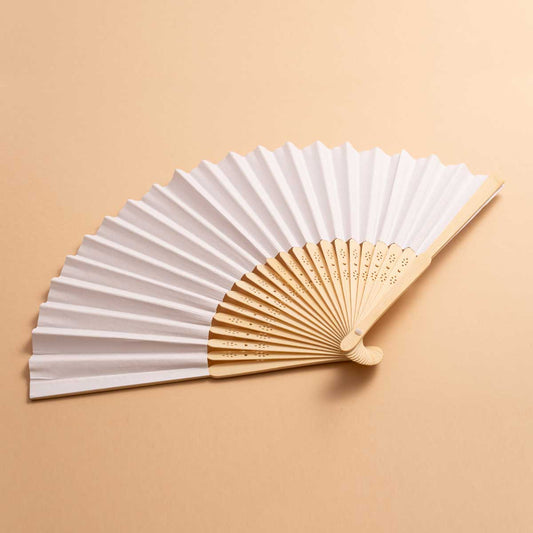 white wedding fan