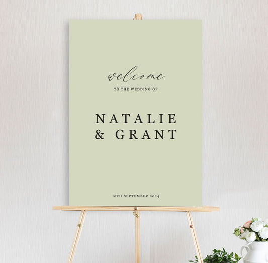 classic modern welcome sign for wedding, engagement, birthday