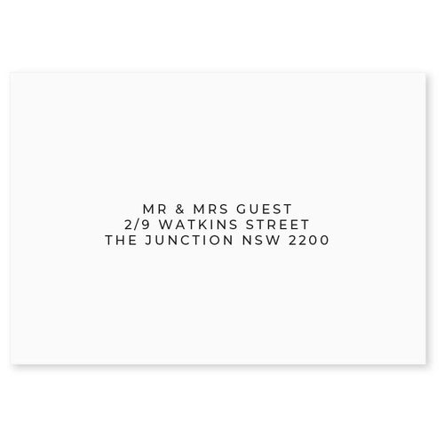 white envelope front printing