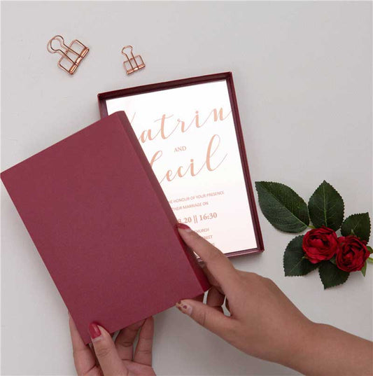 acrylic invitation box open