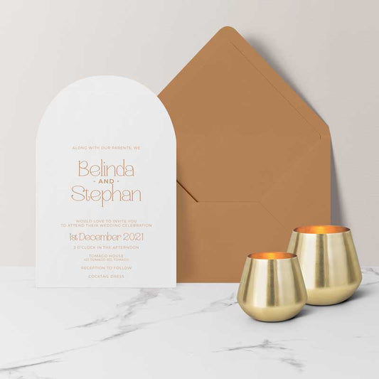 arch shape invitation natural terracotta