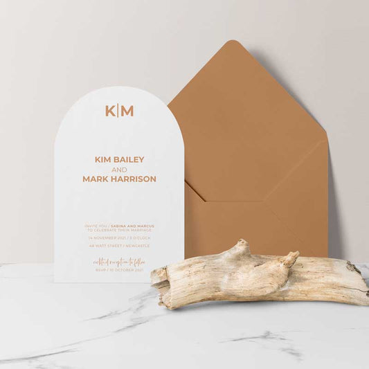 arch shape invitation natural terracotta