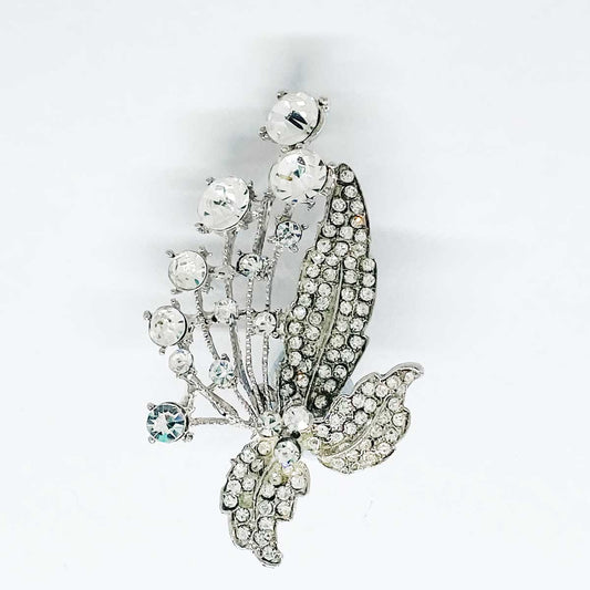 Brooch - Diamante - Flower Spike