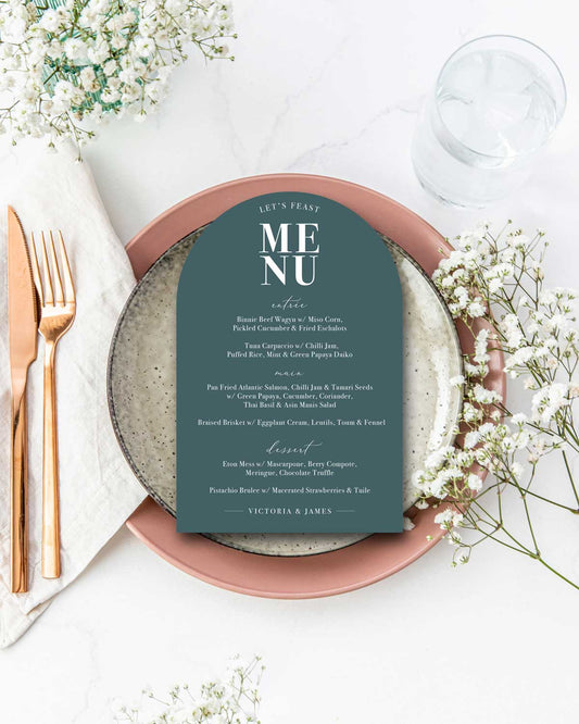 Die-cut Arch - Menu Card