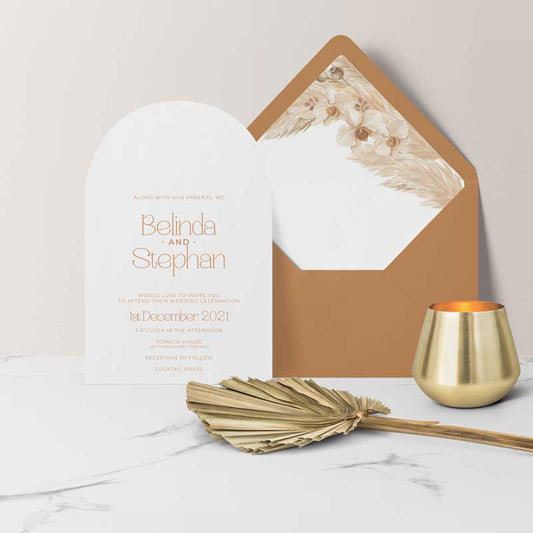 arch shape invitation natural terracotta