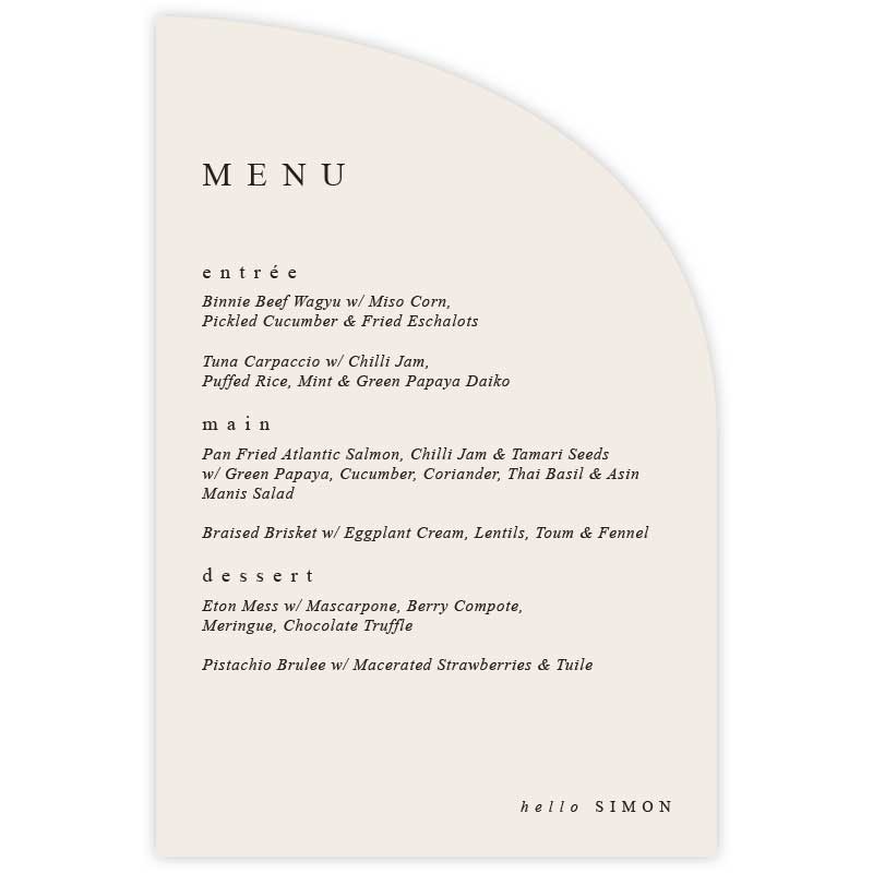Arch Menu Cards | Wedding Reception | Pixel and Ink Designs – PIXEL AND ...