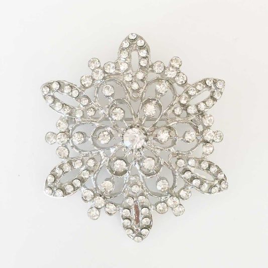 Brooch Rhinestones Diamante flower