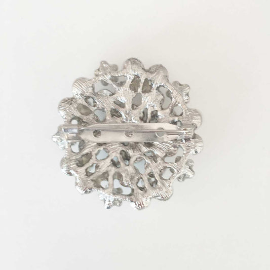 Brooch - Diamante & Pearl - Large back